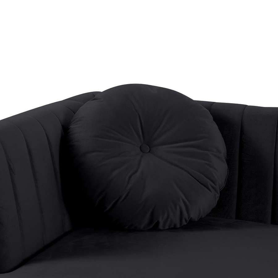 Lilola Home - Chloe Black Velvet Sectional Sofa Chaise with USB Charging Port - 81397 veiw 4