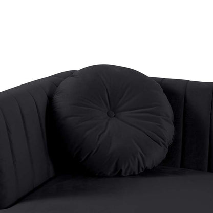 Lilola Home - Chloe Black Velvet Sectional Sofa Chaise with USB Charging Port - 81397 veiw 4