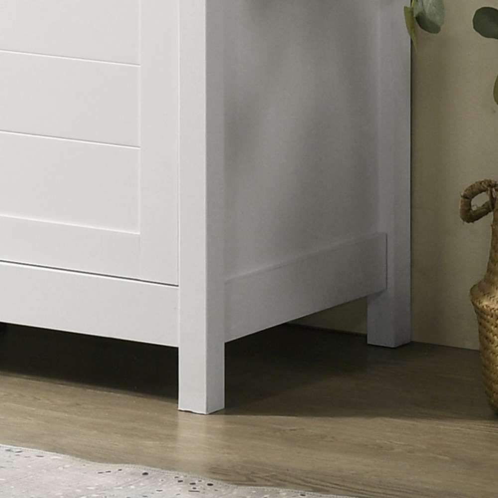 Lilola Home - Claire White Storage Cabinet with Oak Accent Finish and Framed Slatted Panel Design - 96001 veiw 5