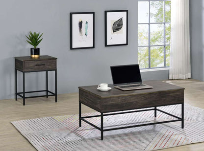 Lilola Home - Cliff 2 Piece Brown MDF Lift Top Coffee and End Table Set  - 98042-EC veiw 3