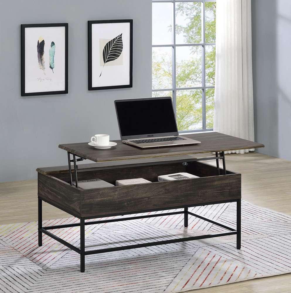 Lilola Home - Cliff 2 Piece Brown MDF Lift Top Coffee and End Table Set  - 98042-EC veiw 4