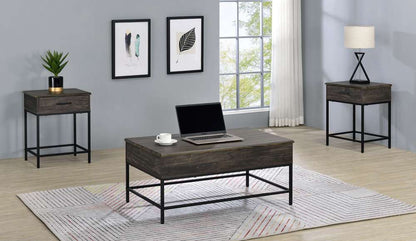 Lilola Home - Cliff 3 Piece Brown MDF Lift Top Coffee and End Table Set  - 98042-EEC veiw 3