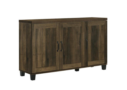 Lilola Home - Corby 45inW Dark Dusty Oak Finish 3-Door Shoe Cabinet-97009DK veiw 1