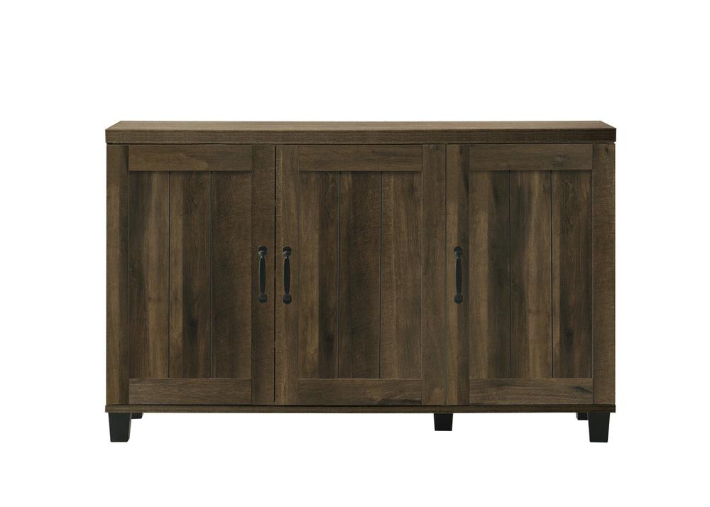 Lilola Home - Corby 45inW Dark Dusty Oak Finish 3-Door Shoe Cabinet-97009DK veiw 2