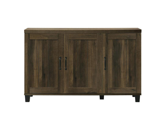 Lilola Home - Corby 45inW Dark Dusty Oak Finish 3-Door Shoe Cabinet-97009DK veiw 2