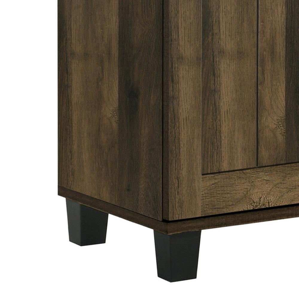 Lilola Home - Corby 45inW Dark Dusty Oak Finish 3-Door Shoe Cabinet-97009DK veiw 4