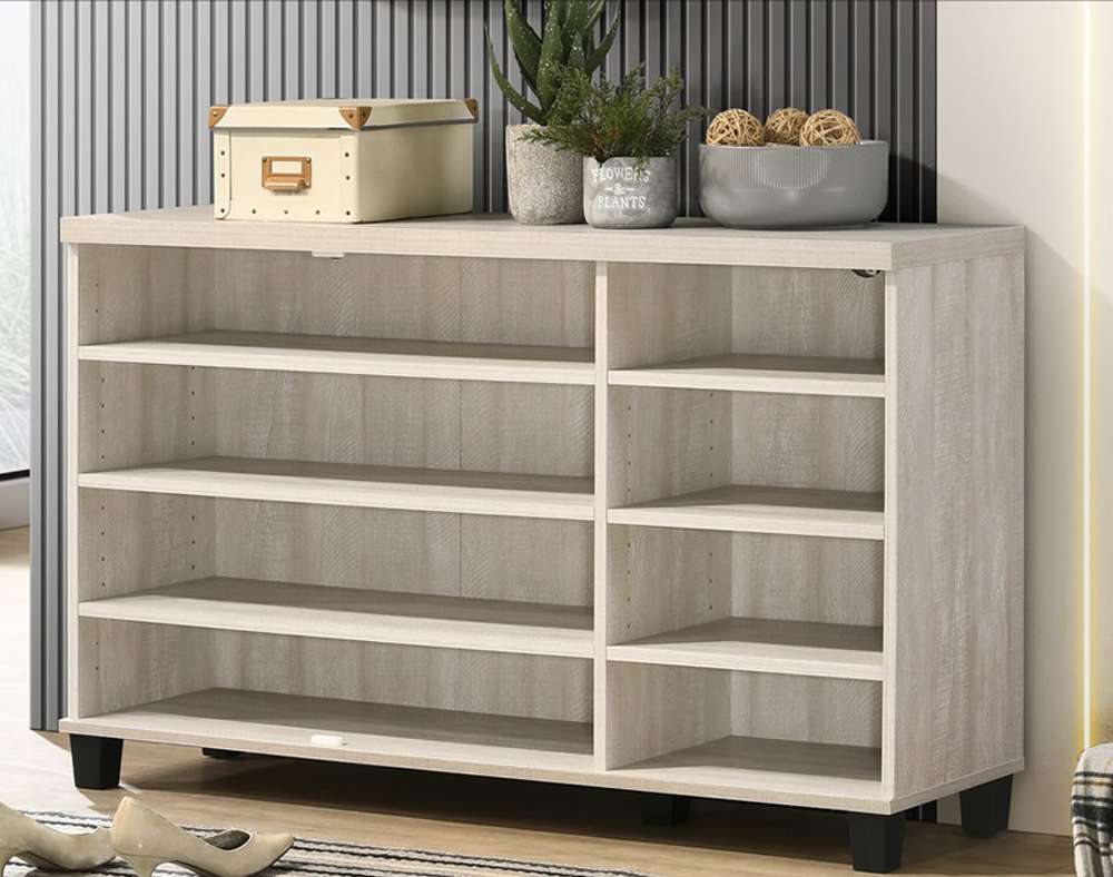 Lilola Home Corby Dusty Gray Oak Finish 3-Door Shoe Cabinet - 97009 veiw 3