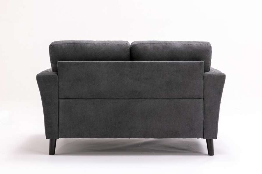 Lilola Home - Damian Gray Velvet Fabric Loveseat - 89728-L veiw 2