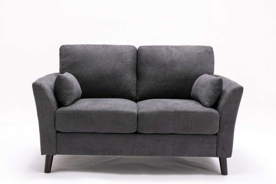 Lilola Home - Damian Gray Velvet Fabric Loveseat - 89728-L veiw 3