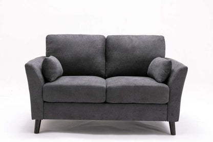 Lilola Home - Damian Gray Velvet Fabric Loveseat - 89728-L veiw 3