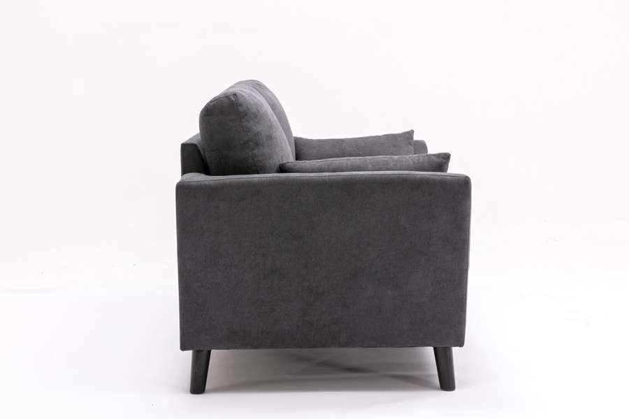Lilola Home - Damian Gray Velvet Fabric Loveseat - 89728-L veiw 4