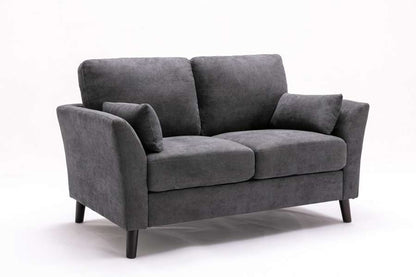 Lilola Home - Damian Gray Velvet Fabric Loveseat - 89728-L veiw 5