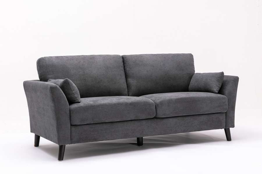 Lilola Home - Damian Gray Velvet Fabric Sofa - 89728-S veiw 4