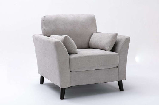 Lilola Home - Damian Light Gray Velvet Fabric Chair - 89728LG-C veiw 1