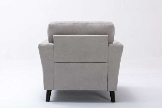 Lilola Home - Damian Light Gray Velvet Fabric Chair - 89728LG-C veiw 2