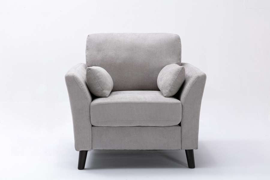 Lilola Home - Damian Light Gray Velvet Fabric Chair - 89728LG-C veiw 3