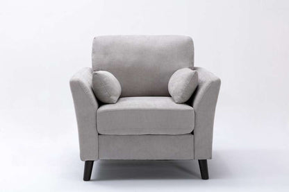 Lilola Home - Damian Light Gray Velvet Fabric Chair - 89728LG-C veiw 3