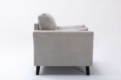 Lilola Home - Damian Light Gray Velvet Fabric Chair - 89728LG-C veiw 4