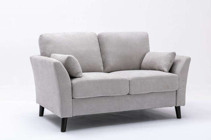 Lilola Home - Damian Light Gray Velvet Fabric Loveseat - 89728LG-L veiw 1