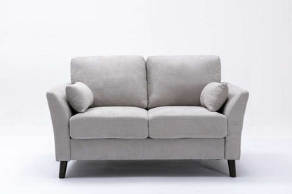 Lilola Home - Damian Light Gray Velvet Fabric Loveseat - 89728LG-L veiw 3