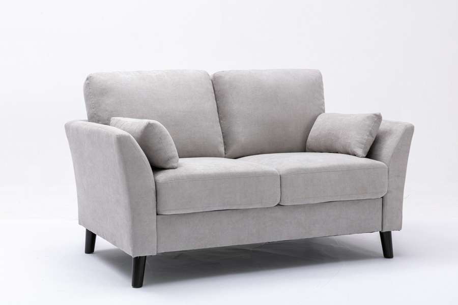 Lilola Home - Damian Light Gray Velvet Fabric Loveseat - 89728LG-L veiw 5