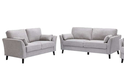 Lilola Home - Damian Light Gray Velvet Fabric Sofa Loveseat Living Room Set - 89728LG-SL veiw 2