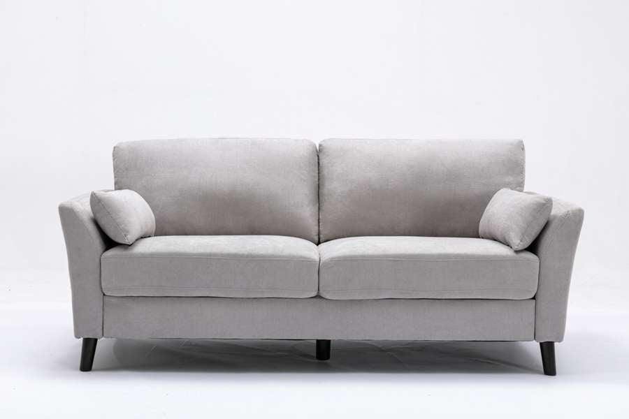 Lilola Home - Damian Light Gray Velvet Fabric Sofa - 89728LG-S veiw 3