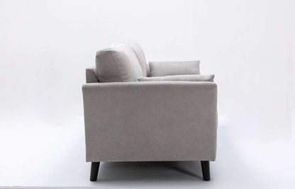 Lilola Home - Damian Light Gray Velvet Fabric Sofa - 89728LG-S veiw 4