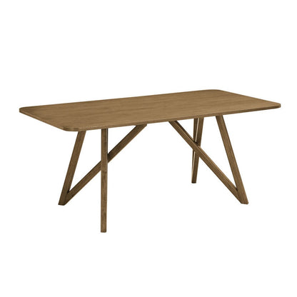 Lilola Home - Darla 5Pc 70" Rectangular Walnut Oak Geometric Cross Base Dining Set - 30064-3 view 3