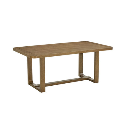 Lilola Home - Darla 5Pc 72" Rectangular Walnut Oak Finish Sled Dining Set with Beige Sherpa Fabric Chairs - 30062-4 view 3