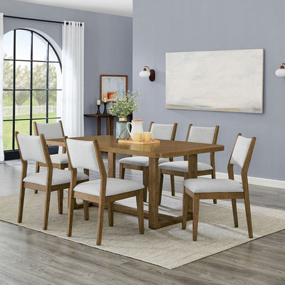 Lilola Home - Darla 7Pc 72" Rectangular Walnut Oak Finish Sled Dining Set - 30062-2 view 1