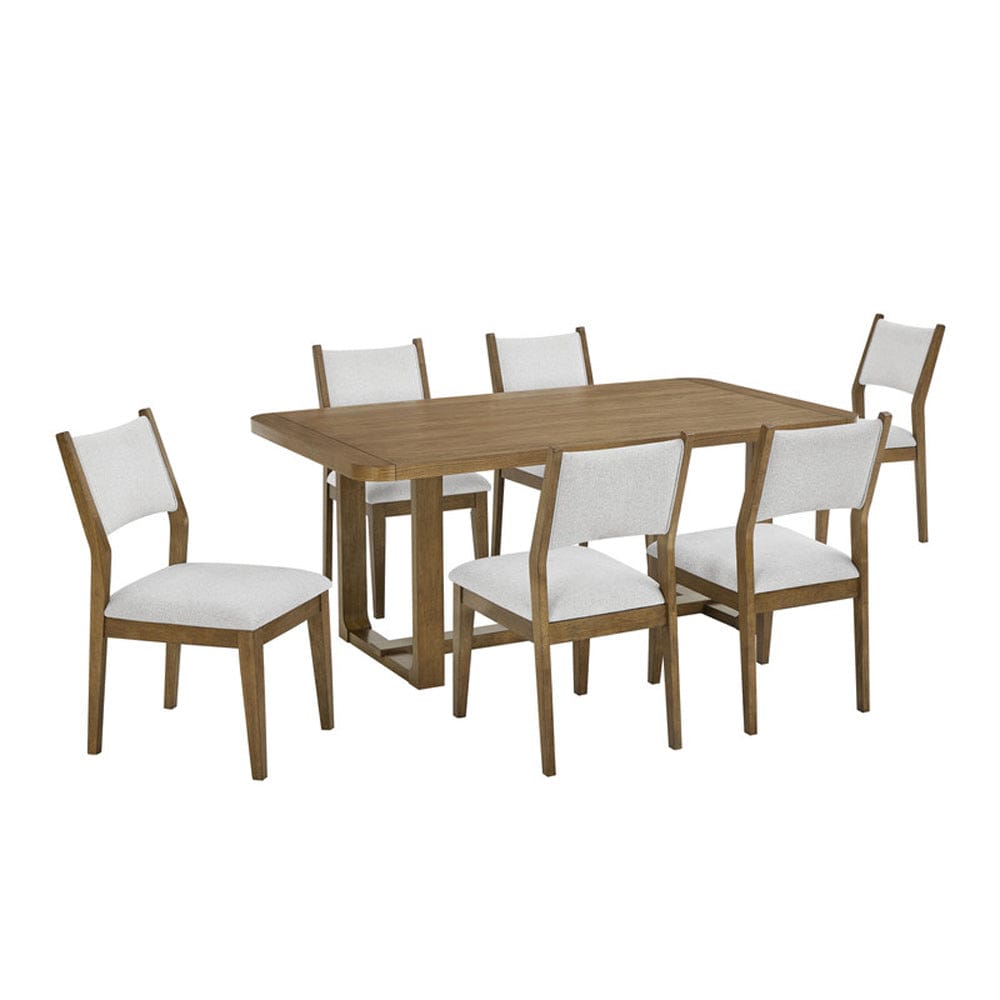 Lilola Home - Darla 7Pc 72" Rectangular Walnut Oak Finish Sled Dining Set - 30062-2 view 2