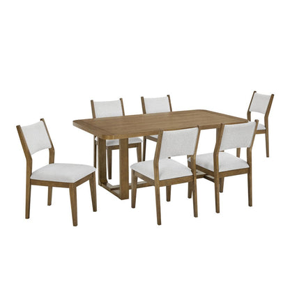Lilola Home - Darla 7Pc 72" Rectangular Walnut Oak Finish Sled Dining Set - 30062-2 view 2