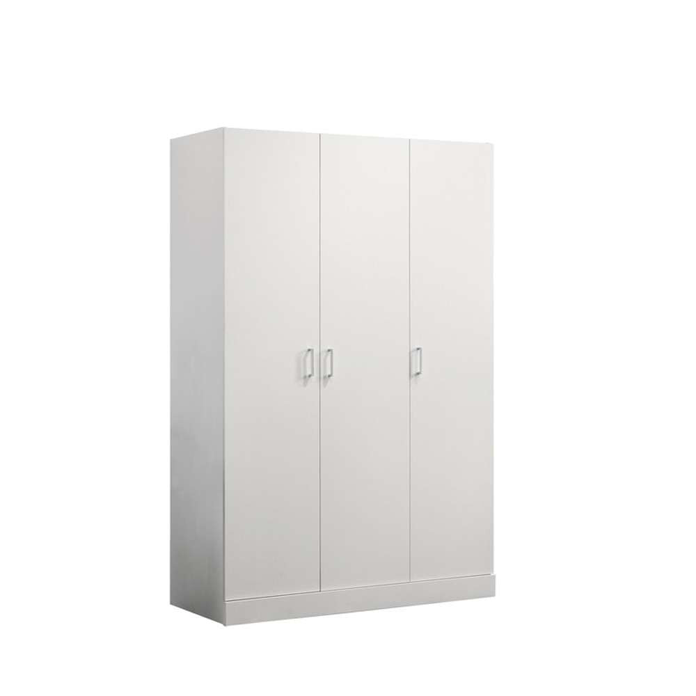Lilola Home - Declan White 3-Door Wardrobe Cabinet Armoire with Storage Shelves and Hanging Rod - 96006 veiw 2