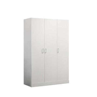Lilola Home - Declan White 3-Door Wardrobe Cabinet Armoire with Storage Shelves and Hanging Rod - 96006 veiw 2