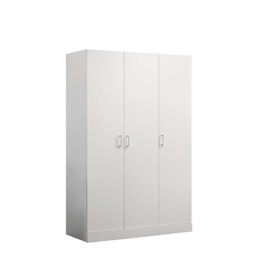 Lilola Home - Declan White 3-Door Wardrobe Cabinet Armoire with Storage Shelves and Hanging Rod - 96006 veiw 2