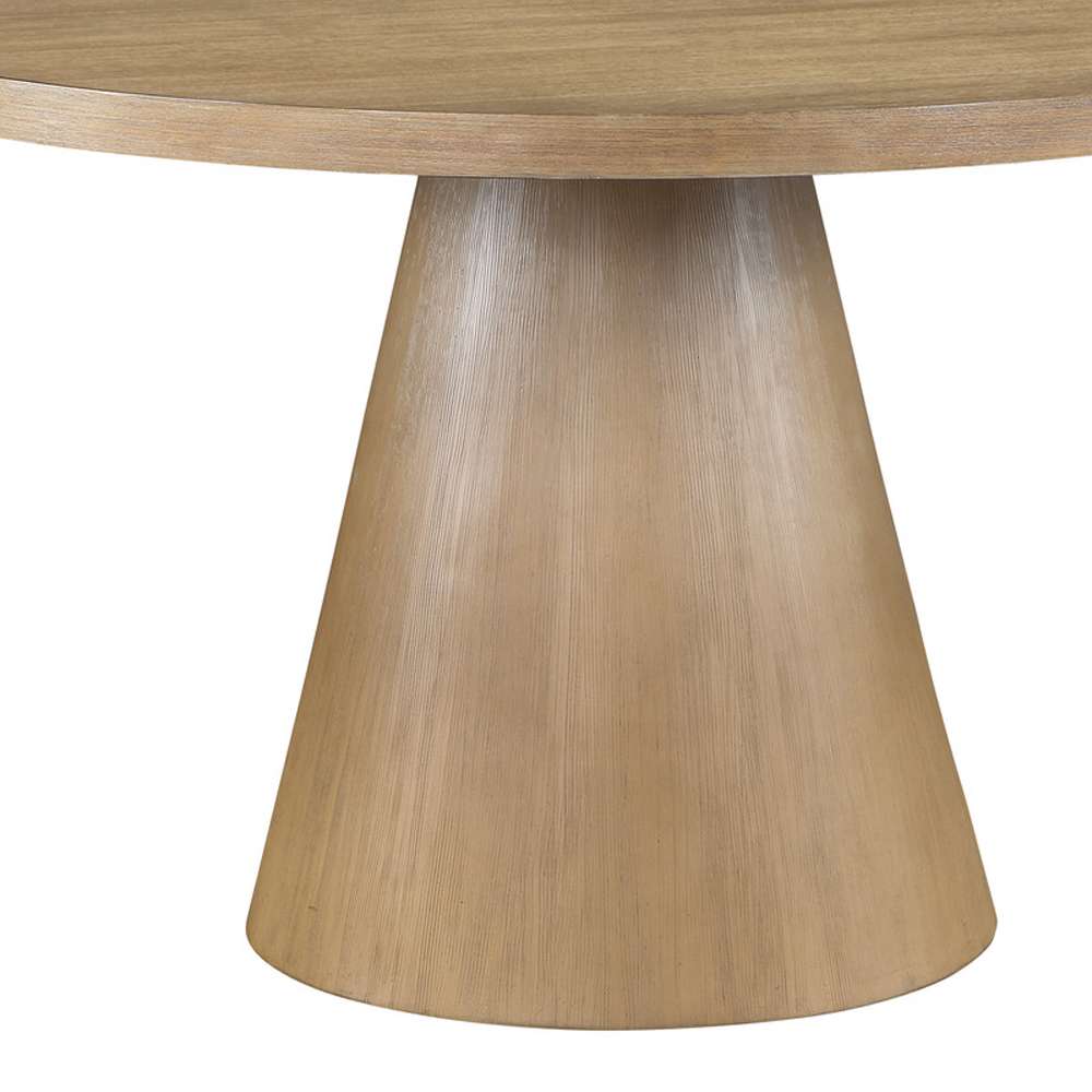 Lilola Home - Delphine - 5 Piece Round Oak Finish Dining Table Set with Gray Chairs - 30020-SET veiw 4