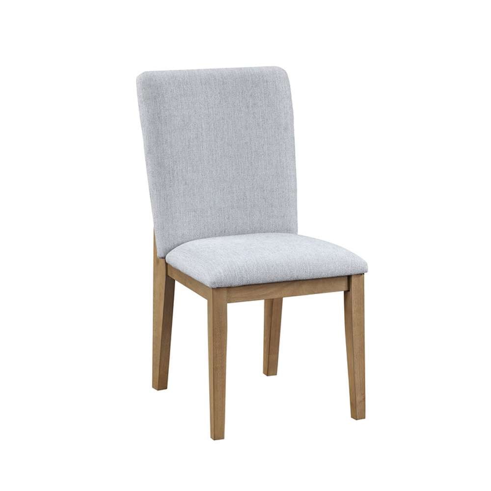 Lilola Home - Delphine - 5 Piece Round Oak Finish Dining Table Set with Gray Chairs - 30020-SET veiw 5