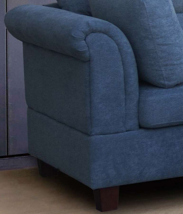 Lilola Home - Diego Blue Fabric Sectional Sofa with Right Facing Chaise, Storage Ottoman, and 2 Accent Pillows - 83002 veiw 2