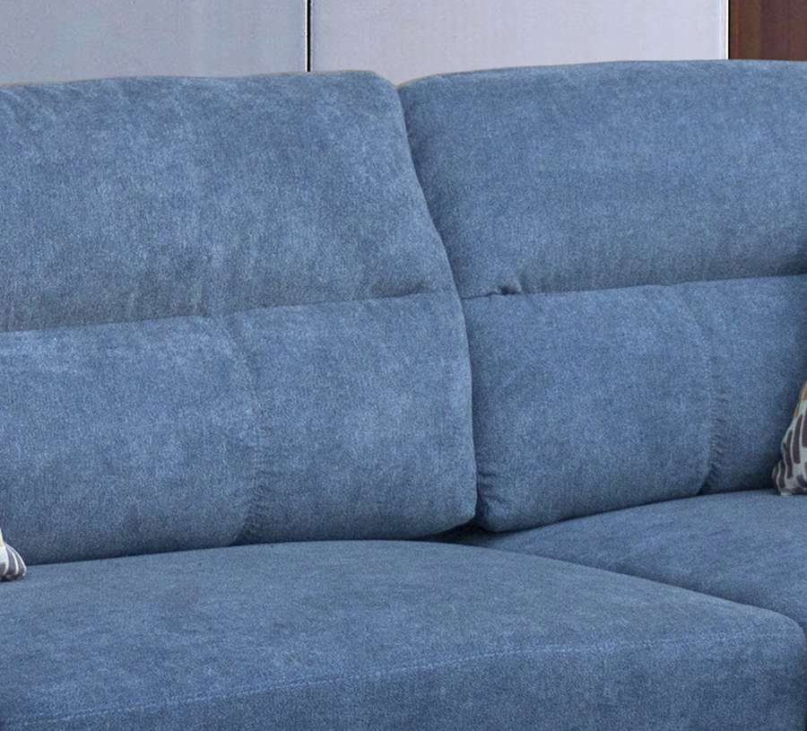 Lilola Home - Diego Blue Fabric Sectional Sofa with Right Facing Chaise, Storage Ottoman, and 2 Accent Pillows - 83002 veiw 4