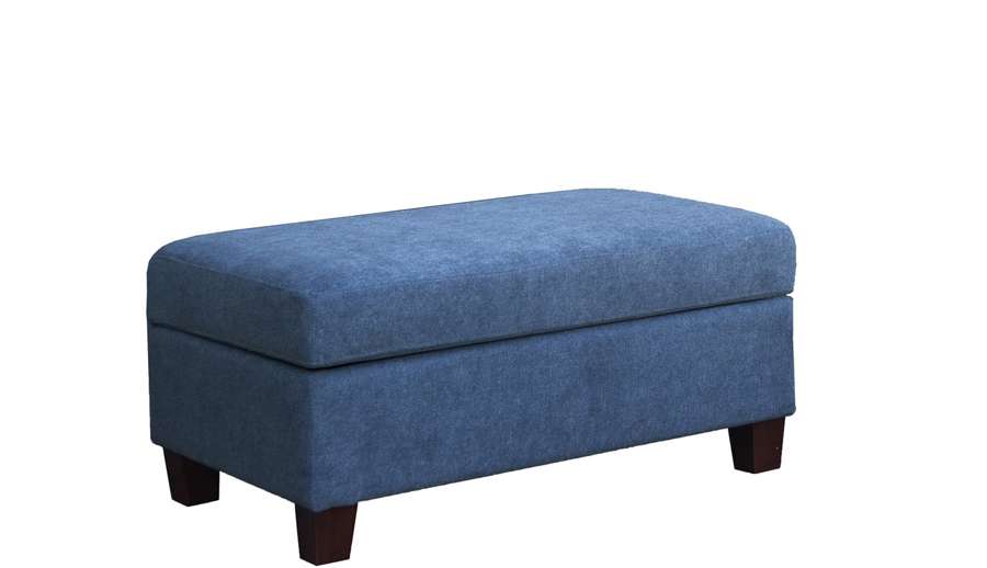 Lilola Home - Diego Blue Fabric Sectional Sofa with Right Facing Chaise, Storage Ottoman, and 2 Accent Pillows - 83002 veiw 6