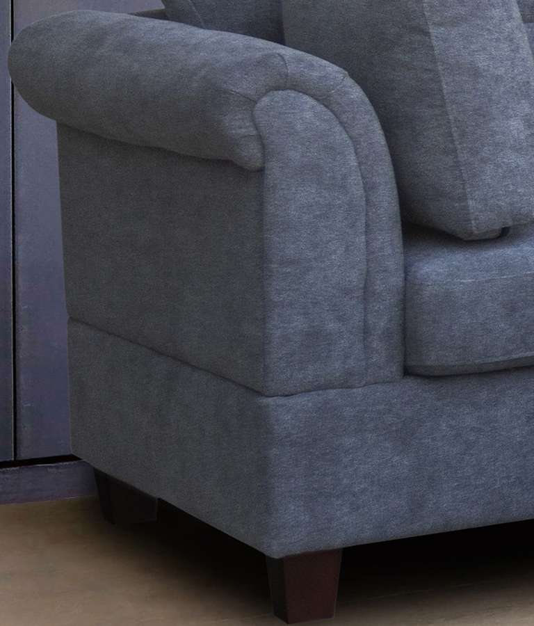 Lilola Home - Diego Gray Fabric Sectional Sofa with Right Facing Chaise, Storage Ottoman, and 2 Accent Pillows - 83000 veiw 2