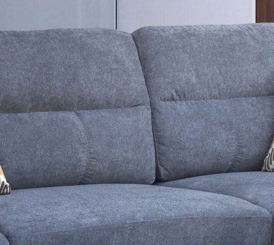Lilola Home - Diego Gray Fabric Sectional Sofa with Right Facing Chaise, Storage Ottoman, and 2 Accent Pillows - 83000 veiw 4