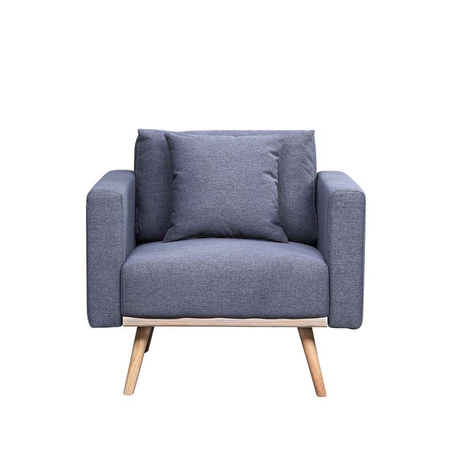 Lilola Home - Easton Dark Gray Linen Fabric Chair with USB Charging Ports Pockets & Pillows - 81370-C veiw 3