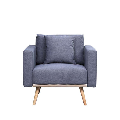Lilola Home - Easton Dark Gray Linen Fabric Chair with USB Charging Ports Pockets & Pillows - 81370-C veiw 3
