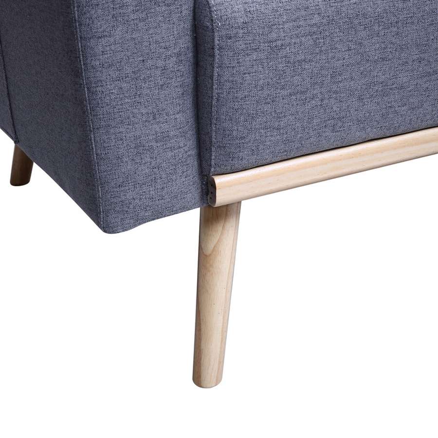 Lilola Home - Easton Dark Gray Linen Fabric Sofa with USB Charging Ports Pockets & Pillows - 81370-S veiw 3