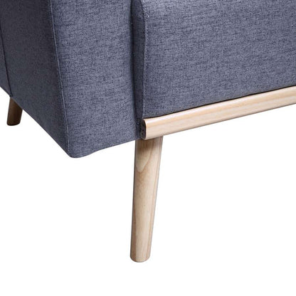 Lilola Home - Easton Dark Gray Linen Fabric Sofa with USB Charging Ports Pockets & Pillows - 81370-S veiw 3