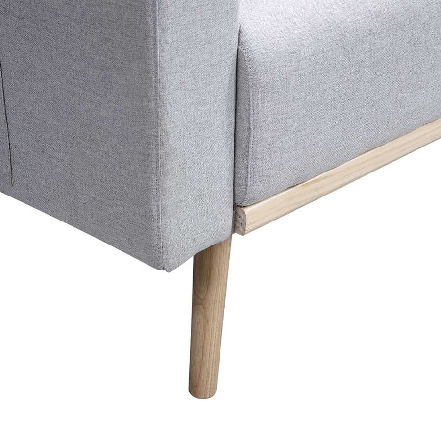 Lilola Home - Easton Light Gray Linen Fabric Sofa with USB Charging Ports Pockets & Pillows - 81370LG-S veiw 3