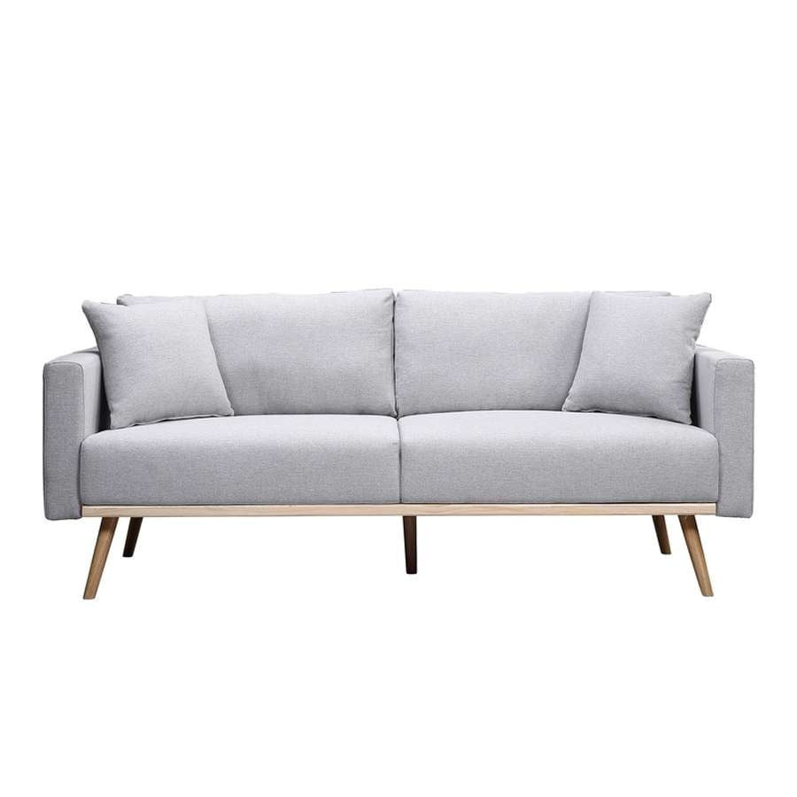 Lilola Home - Easton Light Gray Linen Fabric Sofa with USB Charging Ports Pockets & Pillows - 81370LG-S veiw 4