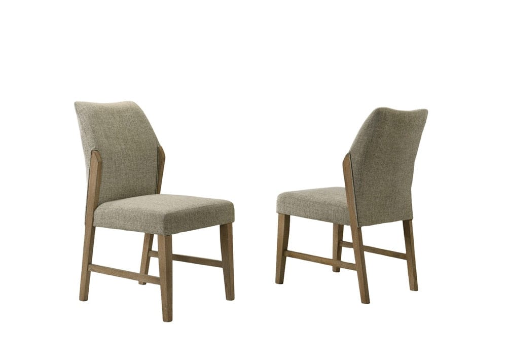 Lilola Home - Eden Set of 2 Beige Linen Dining Chair with Rustic Oak Finish Legs - 30045-C veiw 1